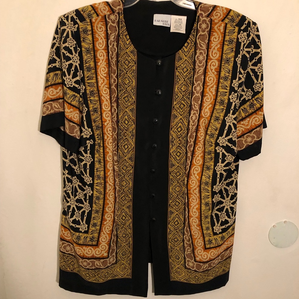 Women’s plus Vintage printed Halmode plus top size 18W